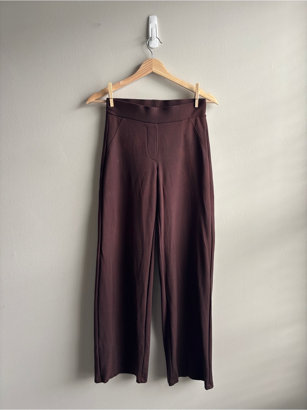 Quince Wide-Leg Ponte Pants — Dark Brown - Picture 2 of 6